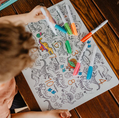 Dinoroar Reusable Silicone Playmat + Pens
